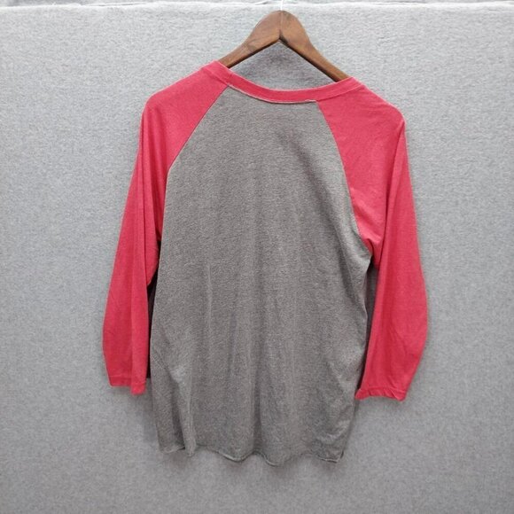 Stranger Things Raglan Baseball Tee Medium Gray & Red Cotton - Picture 2 of 3